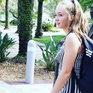 girl with backpack